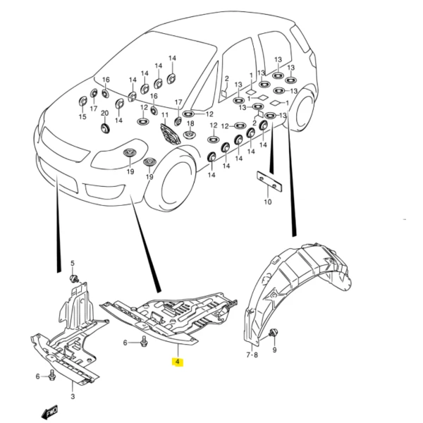 Protector de motor para suzuki sx4 2006 2014 1.6 m16a hatbach - Protector De Motor | ClickRepuestos